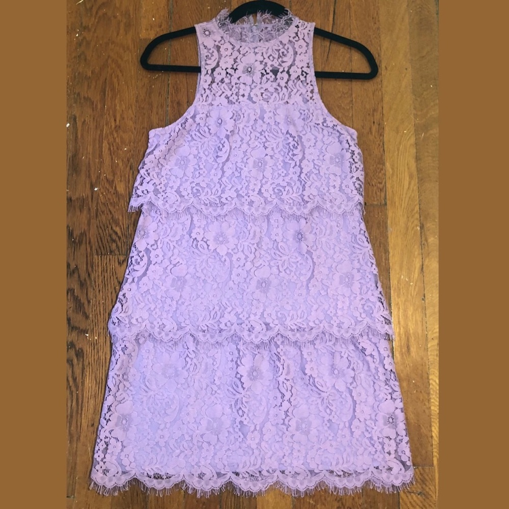 Purple Lace Tiered Dress